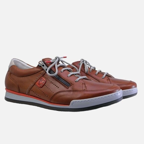 Fluchos Etna: Men's Lace Up Comfort Trainers Brown Leather Ref.F0148 Sz 41 8.5-9 - Picture 1 of 8